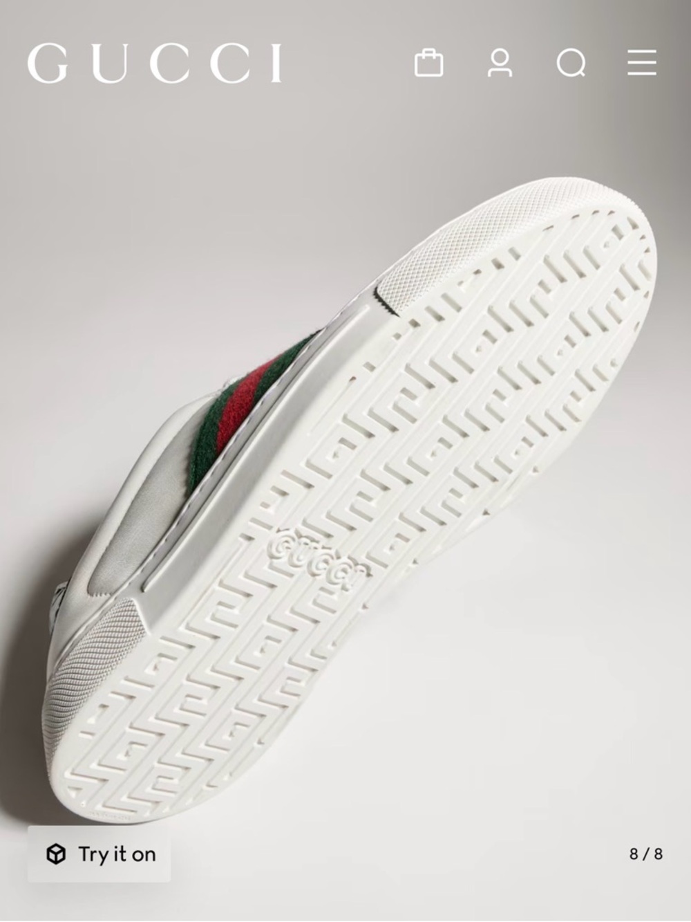 Gucci - Brand New Women's Gucci White Ace Sneaker with Web. NWB - Picture 7 of 16